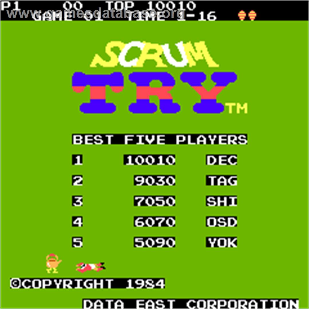 Scrum Try - Arcade - Artwork - High Score Screen