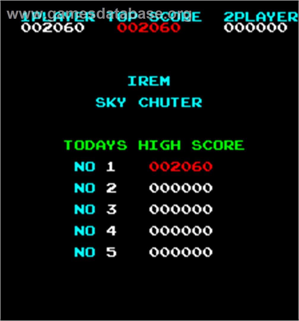 Sky Chuter - Arcade - Artwork - High Score Screen