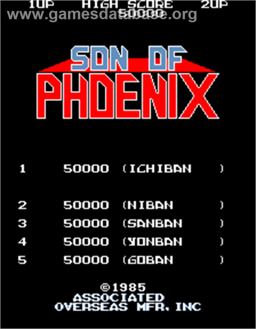Son of Phoenix - Arcade - Artwork - High Score Screen