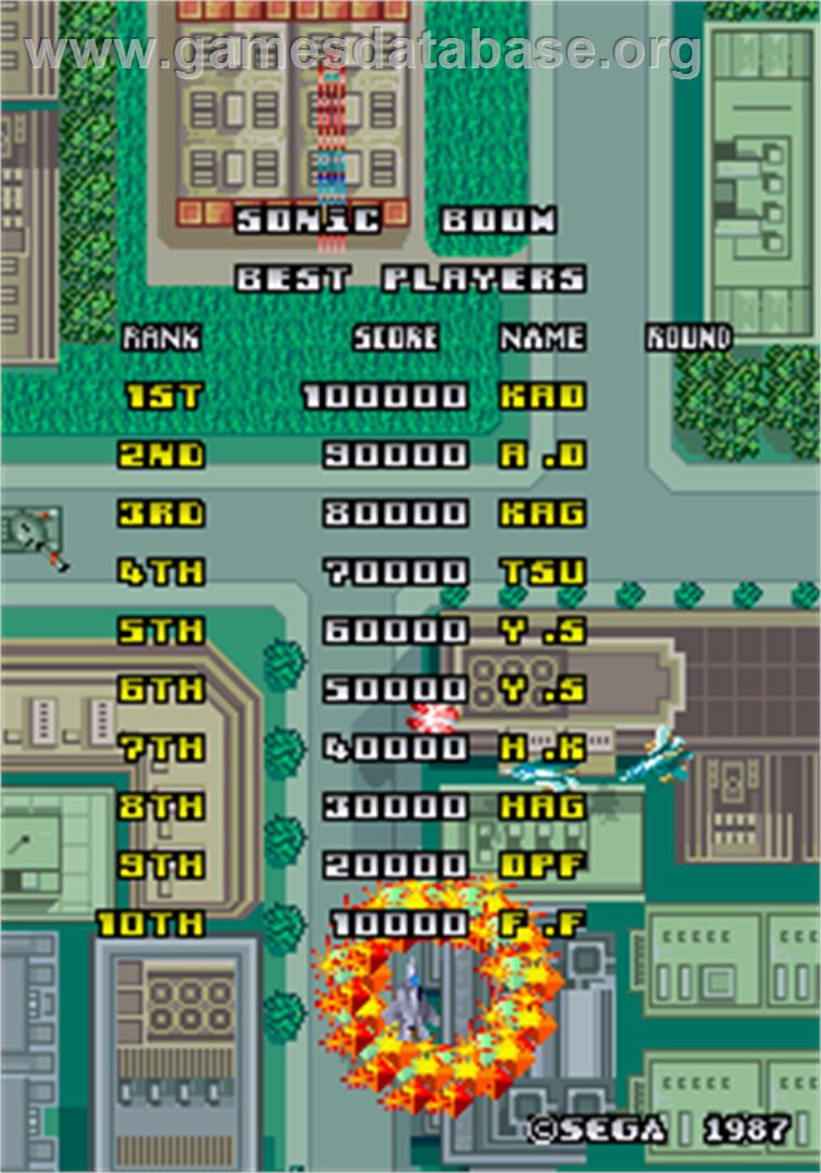 Sonic Boom - Arcade - Artwork - High Score Screen