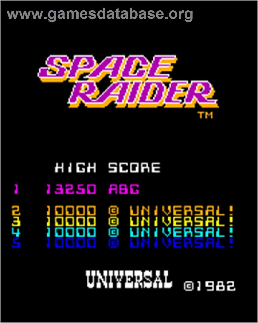 Space Raider - Arcade - Artwork - High Score Screen