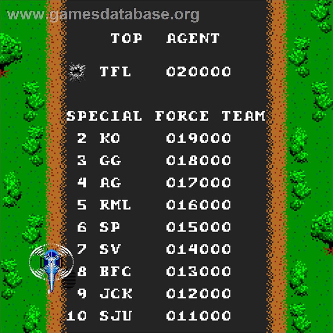 Spy Hunter - Arcade - Artwork - High Score Screen