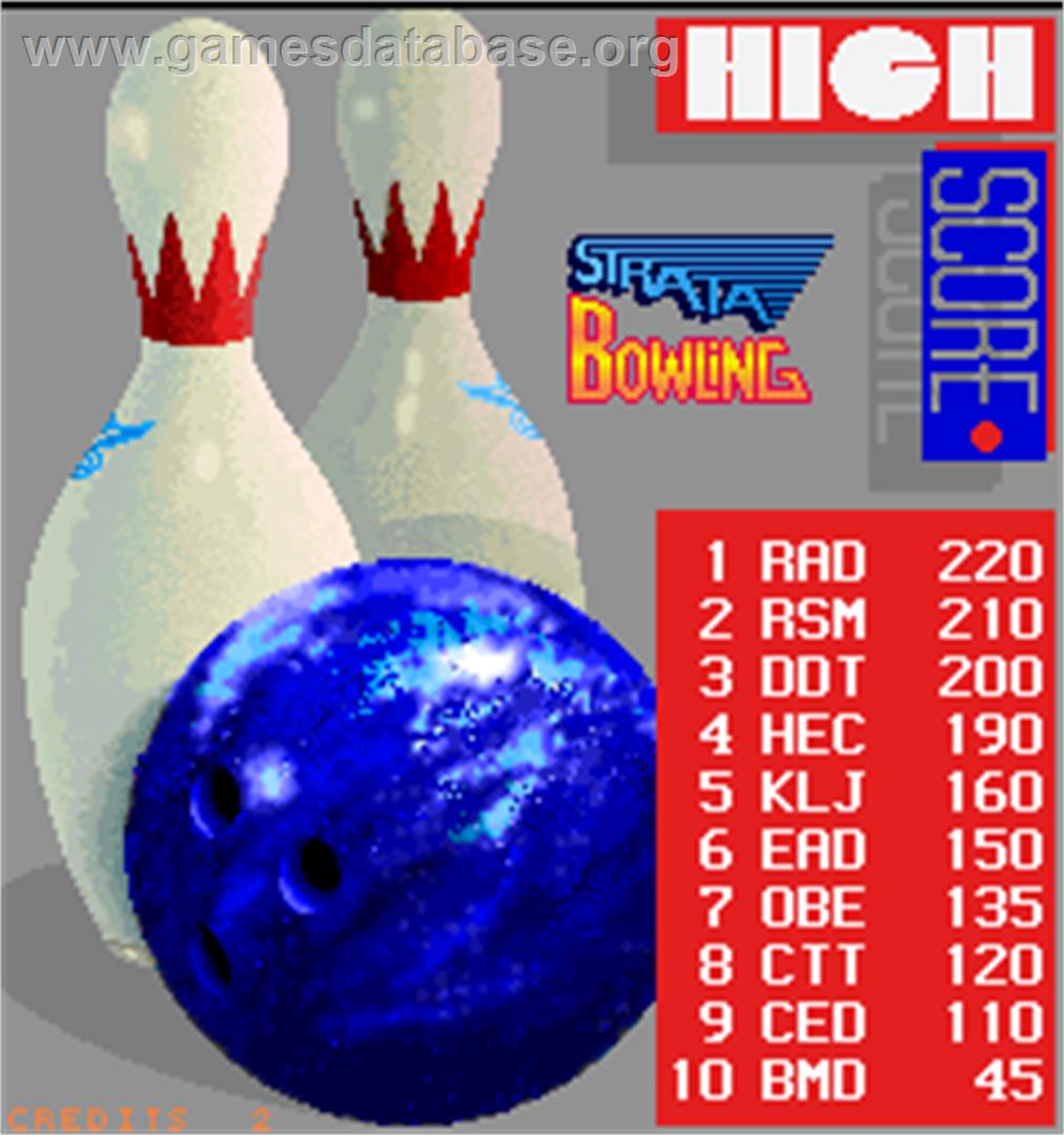 Strata Bowling - Arcade - Artwork - High Score Screen