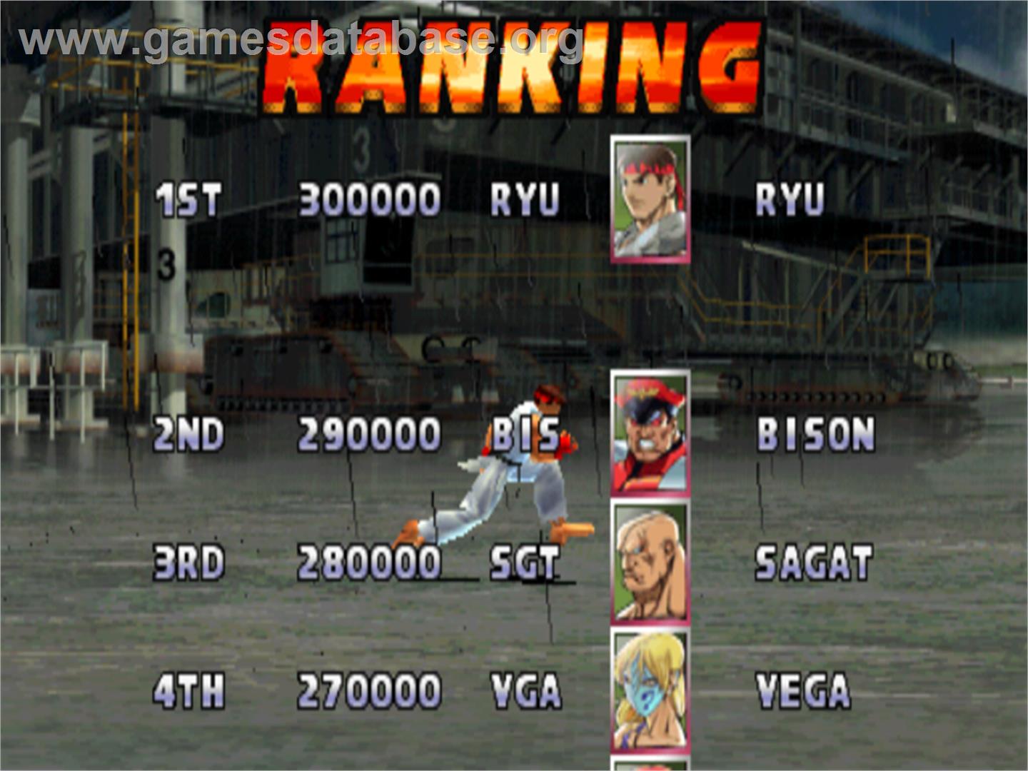 Street Fighter EX 2 Plus - Arcade - Artwork - High Score Screen