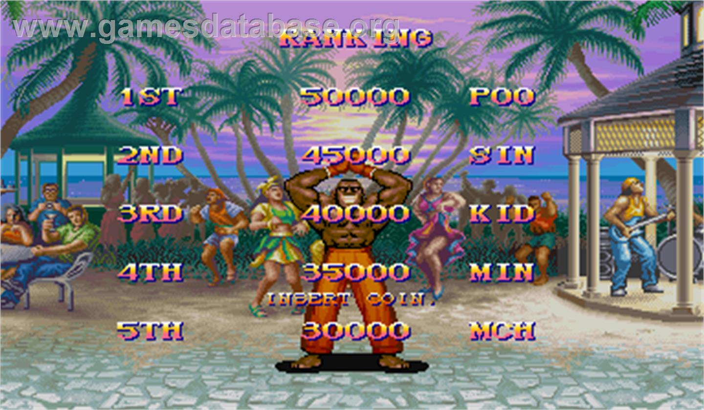 Super Street Fighter II: The Tournament Battle - Arcade - Artwork - High Score Screen