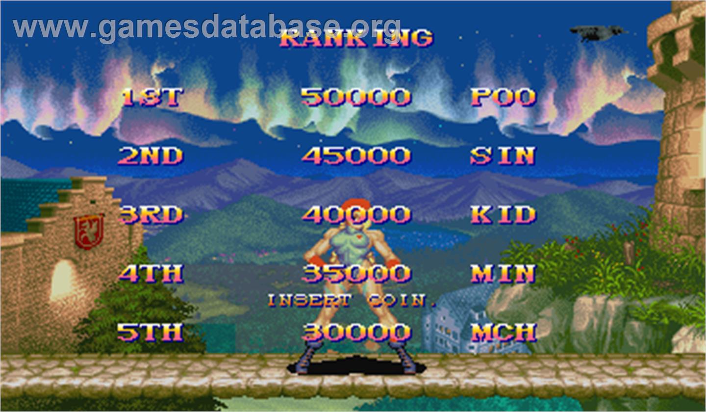 Super Street Fighter II X: Grand Master Challenge - Arcade - Artwork - High Score Screen