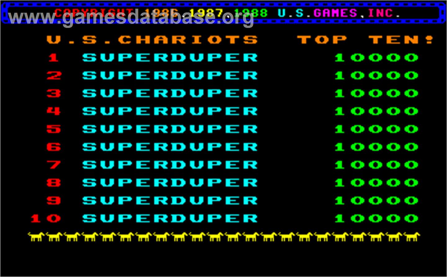 Super Ten V8.2 - Arcade - Artwork - High Score Screen