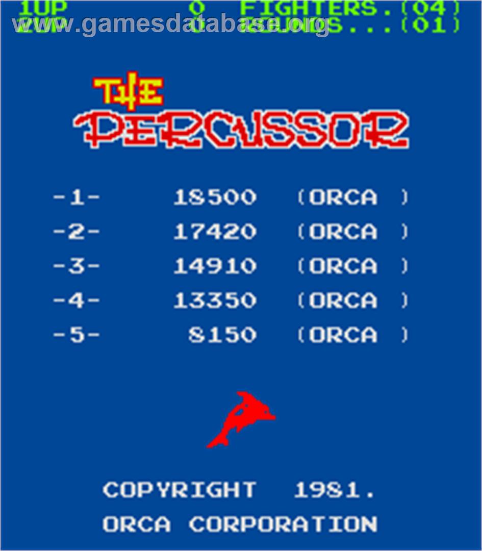 The Percussor - Arcade - Artwork - High Score Screen