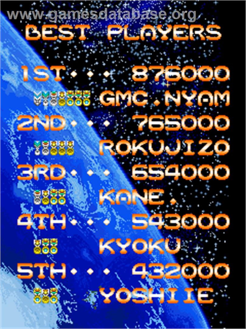 Thunder Blaster - Arcade - Artwork - High Score Screen