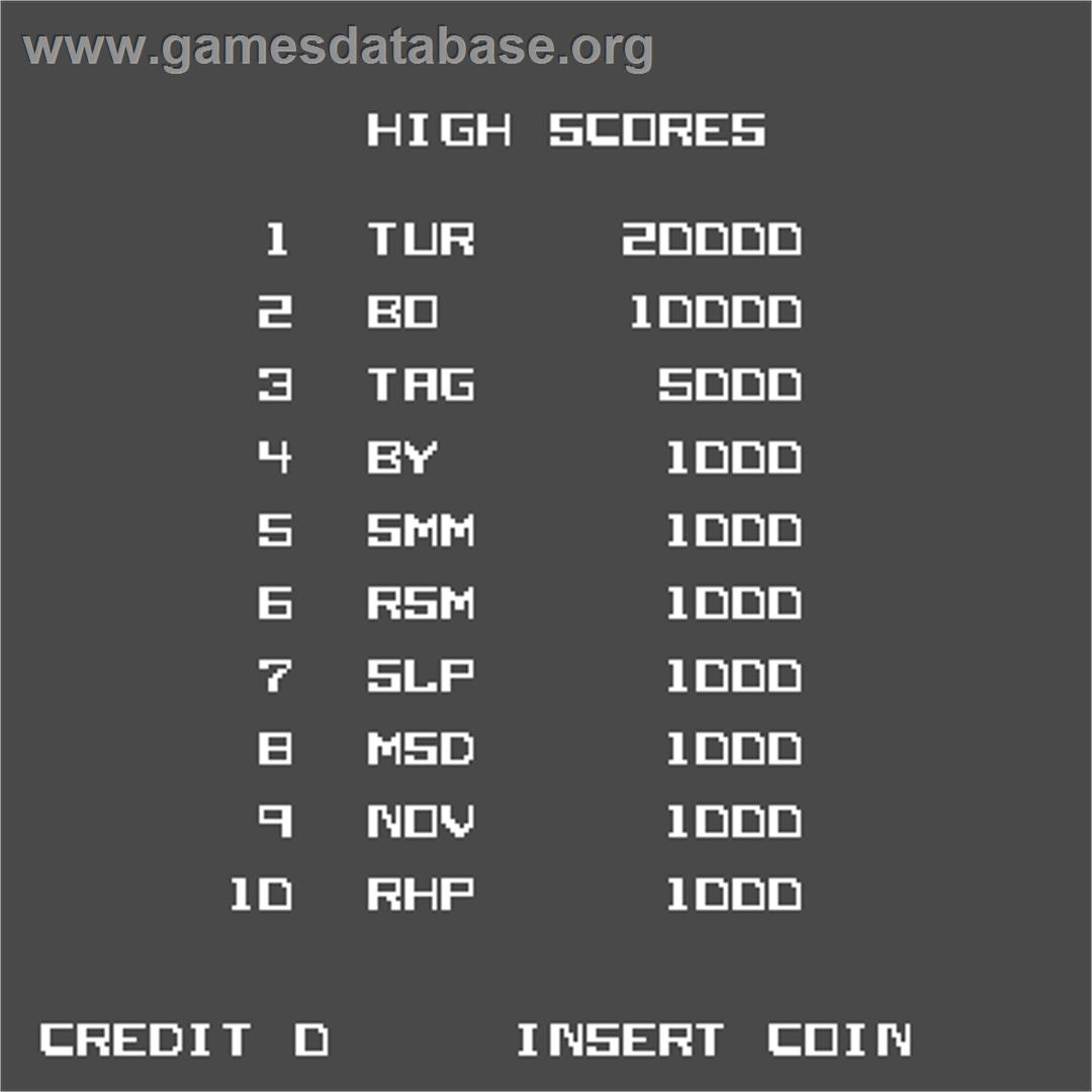 Turbo Tag - Arcade - Artwork - High Score Screen