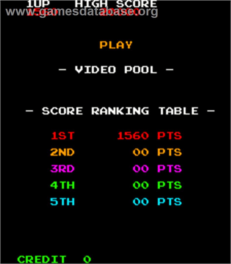 Video Pool - Arcade - Artwork - High Score Screen
