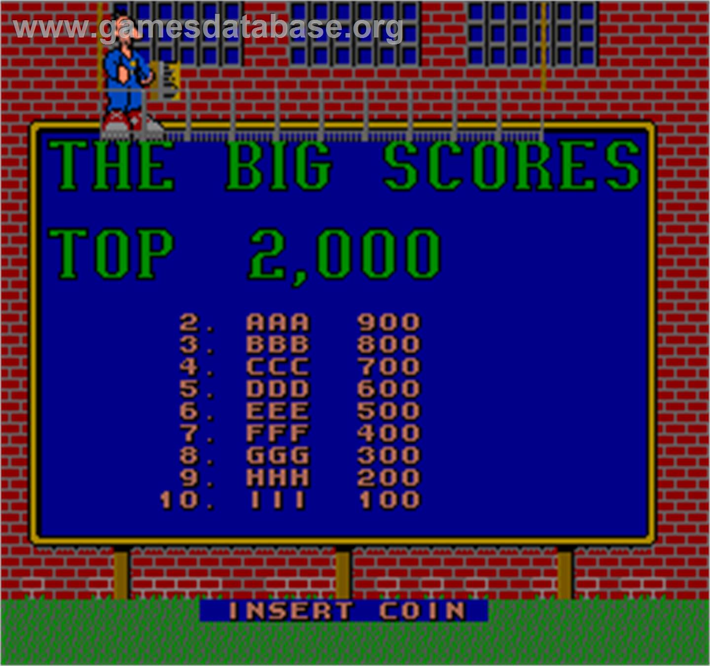 Video Vince and the Game Factory - Arcade - Artwork - High Score Screen
