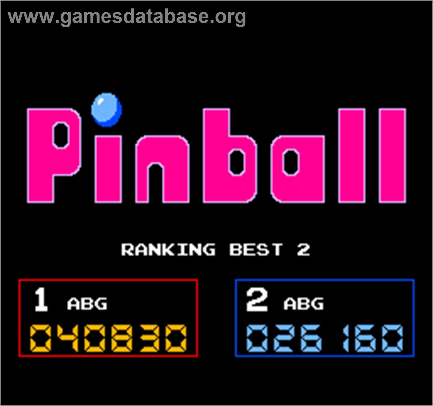 Vs. Pinball - Arcade - Artwork - High Score Screen