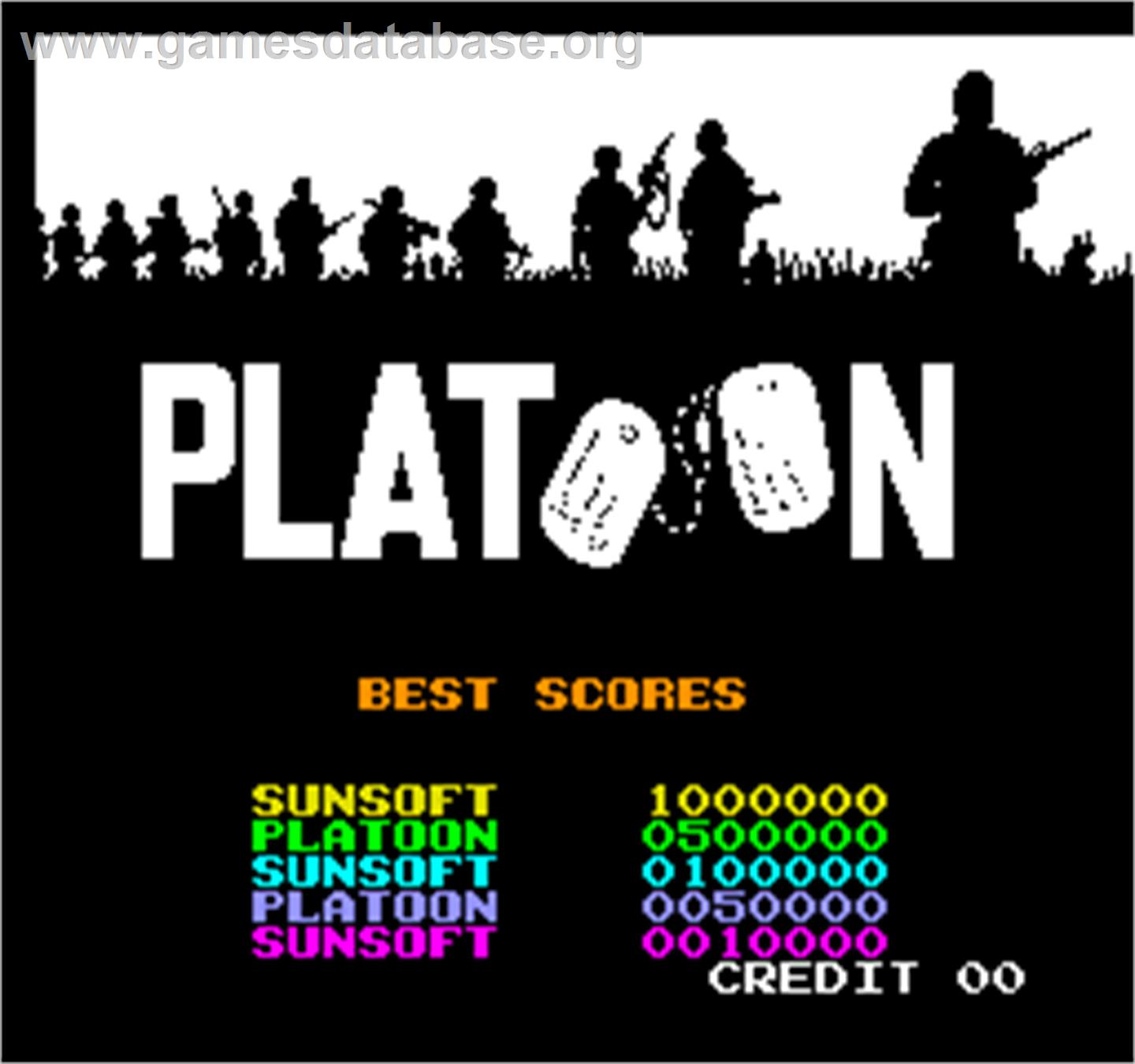 Vs. Platoon - Arcade - Artwork - High Score Screen