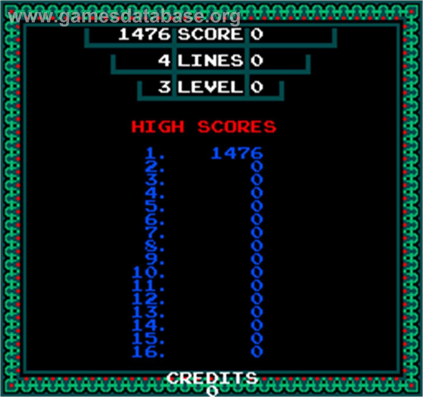 Vs. Tetris - Arcade - Artwork - High Score Screen