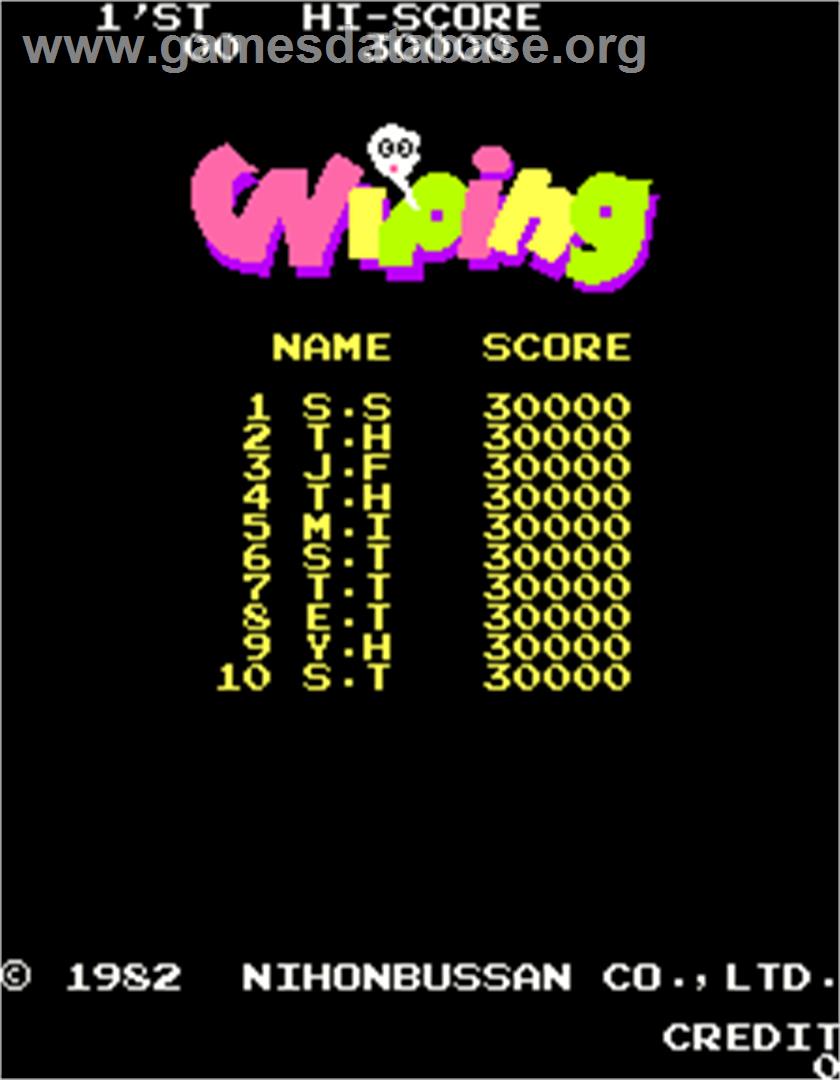 Wiping - Arcade - Artwork - High Score Screen