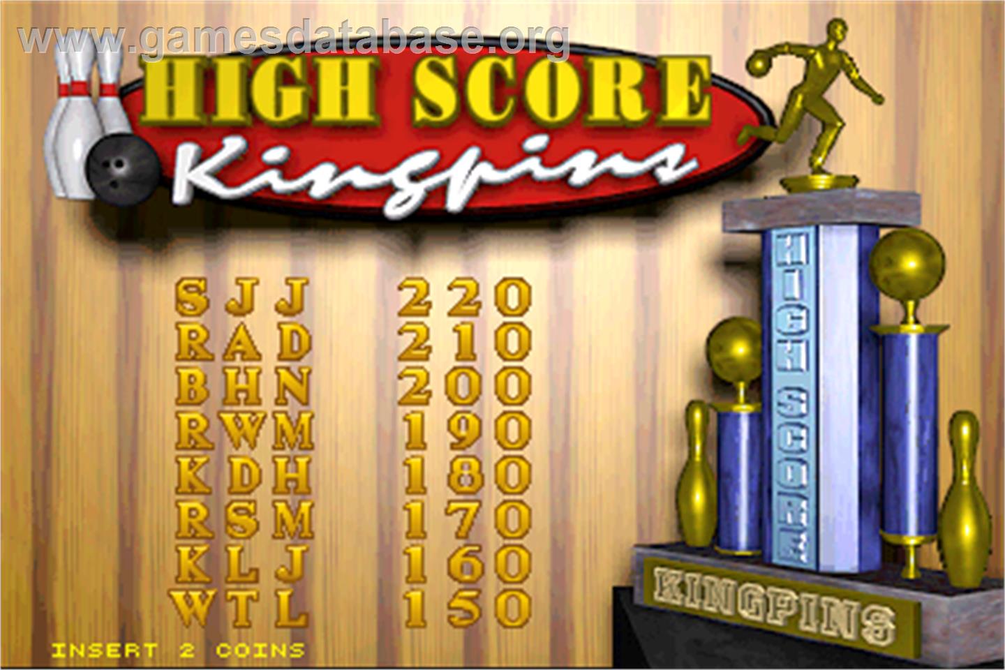 World Class Bowling Deluxe - Arcade - Artwork - High Score Screen
