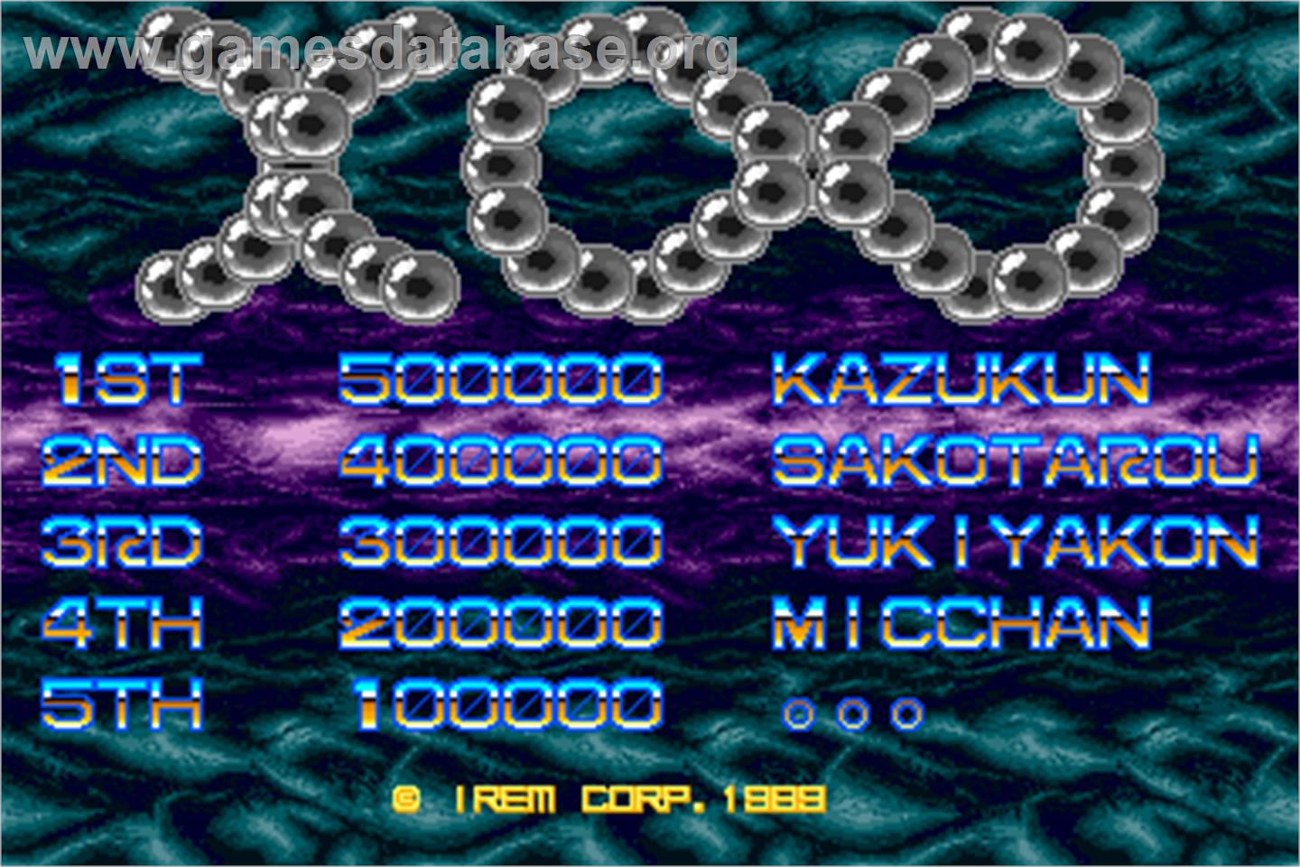 X Multiply - Arcade - Artwork - High Score Screen