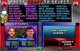 Select Screen for 2 On 2 Open Ice Challenge.