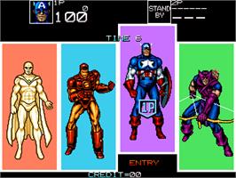 Select Screen for Captain America and The Avengers.