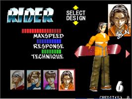 Select Screen for Cool Boarders Arcade Jam.
