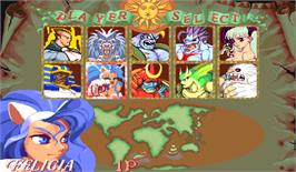 Select Screen for Darkstalkers: The Night Warriors.