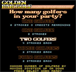 Select Screen for Golden Par Golf.