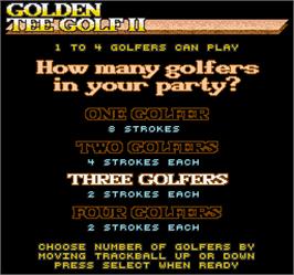 Select Screen for Golden Tee Golf II.