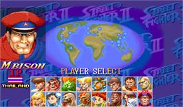 Select Screen for Hyper Street Fighter II: The Anniversary Edition.