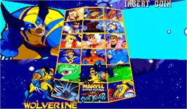 Select Screen for Marvel Super Heroes Vs. Street Fighter.