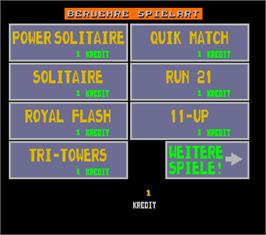 Select Screen for Megatouch 5 Turnier Version.