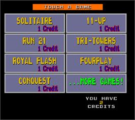 Select Screen for Megatouch IV Tournament Edition.