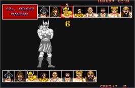 Select Screen for Mighty Warriors.