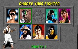 Select Screen for Mortal Kombat.