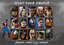 Select Screen for Mortal Kombat 3.