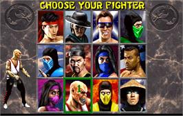 Select Screen for Mortal Kombat II Challenger.