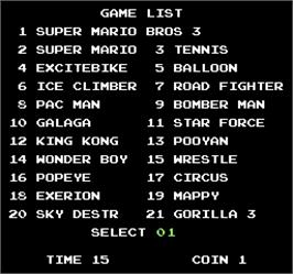 Select Screen for Multi Game III.