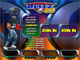 Select Screen for NFL Blitz '99.