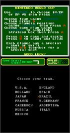 Select Screen for Nintendo World Cup.