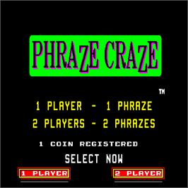 Select Screen for Phraze Craze.
