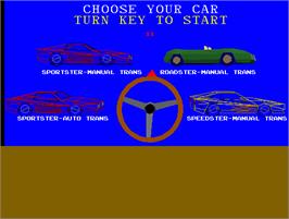 Select Screen for Race Drivin'.