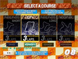 Select Screen for Rave Racer.