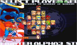 Select Screen for Street Fighter Alpha 3.