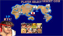 Select Screen for Street Fighter II: The World Warrior.