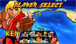 Select Screen for Street Fighter III: New Generation.
