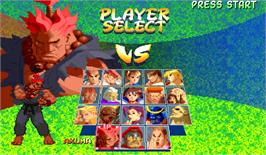 Select Screen for Street Fighter Zero 2.