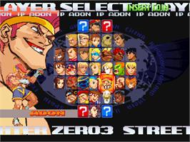 Select Screen for Street Fighter Zero 3 Upper.