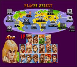 Select Screen for Super Street Fighter II - The New Challengers.