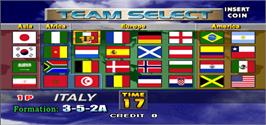 Select Screen for Tecmo World Cup Millennium.