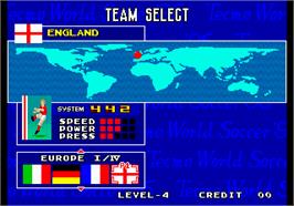 Select Screen for Tecmo World Soccer '96.